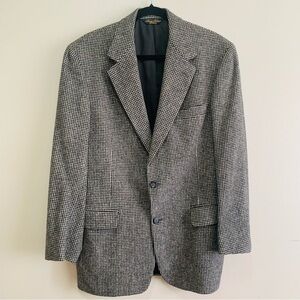Brooks Brothers Black and White Houndstooth Camel Hair Blazer size 39 regular